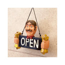 看板 オープン OPEN クローズ CLOSE サインボード おじさん ジェントルマン 入り口 玄関 ドア 扉 オブジェ インテリア 【納期C】【akz-a1019】
