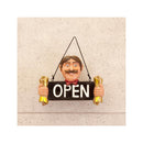 看板 オープン OPEN クローズ CLOSE サインボード おじさん ジェントルマン 入り口 玄関 ドア 扉 オブジェ インテリア 【納期C】【akz-a1019】