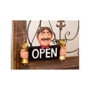 看板 オープン OPEN クローズ CLOSE サインボード おじさん ジェントルマン 入り口 玄関 ドア 扉 オブジェ インテリア 【納期C】【akz-a1019】