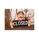 看板 オープン OPEN クローズ CLOSE サインボード おじさん ジェントルマン 入り口 玄関 ドア 扉 オブジェ インテリア 【納期C】【akz-a1019】