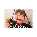 看板 オープン OPEN クローズ CLOSE サインボード おじさん ジェントルマン 入り口 玄関 ドア 扉 オブジェ インテリア 【納期C】【akz-a1019】