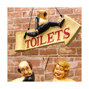 看板 トイレ 案内板 便所 洗面所 toilet おもしろ デザイン アメリカン アメカジ サイン ユーモア 厠 御手洗い お店 店舗 【納期C】【akz-a905-a1342】