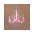 シャンデリア ピンク 照明 LED電球対応 6灯 おしゃれ かわいい ガーリー 姫系 プリンセス 子供部屋 女の子 シーリング ゴージャス 豪華 【納期C】【akz-bessi-p6d-pink】