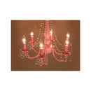 シャンデリア ピンク 照明 LED電球対応 6灯 おしゃれ かわいい ガーリー 姫系 プリンセス 子供部屋 女の子 シーリング ゴージャス 豪華 【納期C】【akz-bessi-p6d-pink】