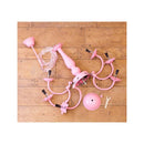 シャンデリア ピンク 照明 LED電球対応 6灯 おしゃれ かわいい ガーリー 姫系 プリンセス 子供部屋 女の子 シーリング ゴージャス 豪華 【納期C】【akz-bessi-p6d-pink】