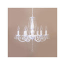 シャンデリア ホワイト 白 照明 LED電球対応 6灯 おしゃれ かわいい ガーリー 姫系 フェミニン 女子 シーリング ライト 天井 ゴージャス 【納期C】【akz-bessi-p6d-white】