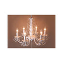 シャンデリア ホワイト 白 照明 LED電球対応 6灯 おしゃれ かわいい ガーリー 姫系 フェミニン 女子 シーリング ライト 天井 ゴージャス 【納期C】【akz-bessi-p6d-white】