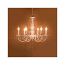 シャンデリア ホワイト 白 照明 LED電球対応 6灯 おしゃれ かわいい ガーリー 姫系 フェミニン 女子 シーリング ライト 天井 ゴージャス 【納期C】【akz-bessi-p6d-white】