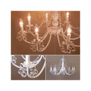 シャンデリア ホワイト 白 照明 LED電球対応 8灯 おしゃれ かわいい ガーリー 姫系 フェミニン シーリング ライト 天井 ゴージャス 豪華 【納期C】【akz-bessi-p8d-white】