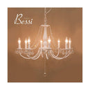 シャンデリア ホワイト 白 照明 LED電球対応 8灯 おしゃれ かわいい ガーリー 姫系 フェミニン シーリング ライト 天井 ゴージャス 豪華 【納期C】【akz-bessi-p8d-white】