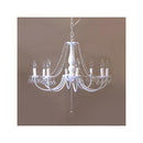 シャンデリア ホワイト 白 照明 LED電球対応 8灯 おしゃれ かわいい ガーリー 姫系 フェミニン シーリング ライト 天井 ゴージャス 豪華 【納期C】【akz-bessi-p8d-white】