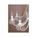 シャンデリア ホワイト 白 照明 LED電球対応 8灯 おしゃれ かわいい ガーリー 姫系 フェミニン シーリング ライト 天井 ゴージャス 豪華 【納期C】【akz-bessi-p8d-white】