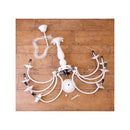 シャンデリア ホワイト 白 照明 LED電球対応 8灯 おしゃれ かわいい ガーリー 姫系 フェミニン シーリング ライト 天井 ゴージャス 豪華 【納期C】【akz-bessi-p8d-white】