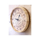掛け時計 壁掛時計 ウォールクロック アナログ 円形 丸型 おしゃれ ビール BEER 樽 モチーフ デザイン 木製 秒針なし カジュアル 壁掛け 【納期C】【akz-btwc19001】