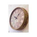 壁掛け時計 ウォールクロック アナログ 円 丸 おしゃれ インテリア ウイスキー 樽 モチーフ デザイン 木製 秒針無し アメリカ カジュアル 【納期C】【akz-btwc19002】