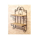 ウォールシェルフ 壁 フック 収納 棚 ラック 壁面 壁掛け ヨーロピアン 北欧 おしゃれ シック レトロ アンティーク調 インテリア クラシック お洒落 2段 収納棚 【納期C】【akz-cy18120】