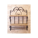 ウォールシェルフ 壁 フック 収納 棚 ラック 壁面 壁掛け ヨーロピアン 北欧 おしゃれ シック レトロ アンティーク調 インテリア クラシック お洒落 2段 収納棚 【納期C】【akz-cy18120】