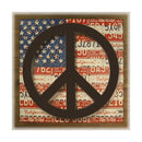 木製ボード インテリア 星条旗 アメリカ ピース マーク 置き物 オブジェ アンティーク調 レトロ USA 壁掛け プレート 【納期C】【akz-dc815bkg53】