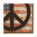 木製ボード インテリア 星条旗 アメリカ ピース マーク 置き物 オブジェ アンティーク調 レトロ USA 壁掛け プレート 【納期C】【akz-dc815bkg53】