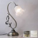 テーブルランプ テーブルライト 卓上照明 デスクライト 北欧 ヨーロピアン 曲線 おしゃれ レトロ アンティーク調 クラシカル 花型 デザイン アイアン シェード 【納期C】【akz-dl16677-1t】