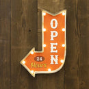 看板 インテリア 照明 LED ライト サイン 矢印 OPEN オープン 店舗 ショップ 看板灯 おしゃれ オブジェ 室内 屋内 電池式 壁掛け アメリカ 【納期C】【akz-gb22305gak】