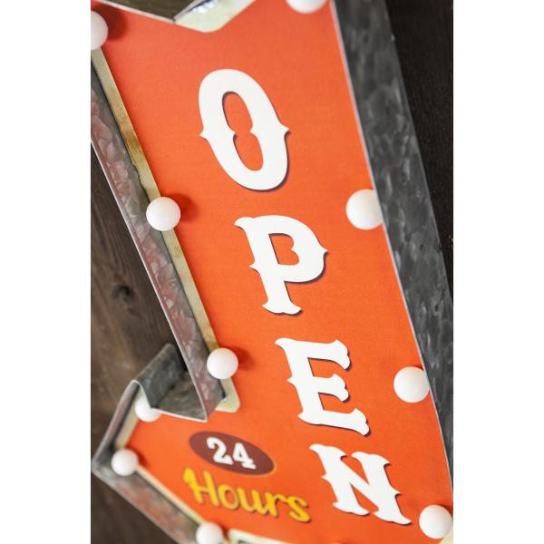 看板 インテリア 照明 LED ライト サイン 矢印 OPEN オープン 店舗 ショップ 看板灯 おしゃれ オブジェ 室内 屋内 電池式 壁掛け アメリカ 【納期C】【akz-gb22305gak】