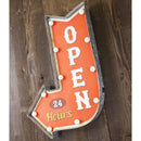 看板 インテリア 照明 LED ライト サイン 矢印 OPEN オープン 店舗 ショップ 看板灯 おしゃれ オブジェ 室内 屋内 電池式 壁掛け アメリカ 【納期C】【akz-gb22305gak】