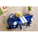 ウォールシェルフ 壁面 壁 ラック シェルフ 飾り棚 棚 車 デザイン おもしろ インテリア ガラス天板 コレクションラック 青 ブルー 【納期C】【akz-gk060】