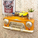 ウォールシェルフ おしゃれ アメリカン 雑貨 アメカジ 西海岸 ブルックリン 壁面 棚 飾り 車 カーヘッド ガラス ウオールシェルフ 取り付け 【納期C】【akz-gk90852】