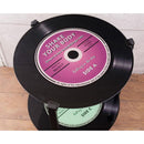 サイドテーブル 2段 レコード おしゃれ アメリカン 雑貨 インテリア リビング ローテーブル センターテーブル ガラス 天板 円形 丸型 【納期C】【akz-hmj2109】