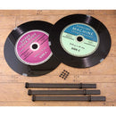 サイドテーブル 2段 レコード おしゃれ アメリカン 雑貨 インテリア リビング ローテーブル センターテーブル ガラス 天板 円形 丸型 【納期C】【akz-hmj2109】