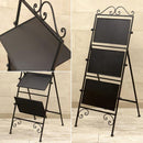 看板 置き型 黒板 スタンド ラック メニュー板 店頭 エントランス 玄関 入り口 ガーデニング 店舗 カフェ レストラン アイアン 自立式 【納期C】【akz-hq5193】