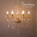 シャンデリア おしゃれ モダン デザイン ゴージャス エレガント 6灯 豪華 高級感 ゴールド 金色 クリア クリスタル ガーリー 天井 吊下照明 ペンダントライト 【納期C】【akz-hq9072】