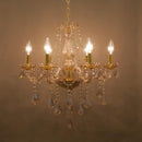 シャンデリア おしゃれ モダン デザイン ゴージャス エレガント 6灯 豪華 高級感 ゴールド 金色 クリア クリスタル ガーリー 天井 吊下照明 ペンダントライト 【納期C】【akz-hq9072】