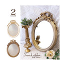 鏡 ミラー 姫系 インテリア フレンチ ガーリー ロマンチック フェミニン おしゃれ 西洋 ヨーロピアン 壁掛け 立て掛け 楕円形 丸型 リボン 彫刻風 【納期C】【akz-kst120935】