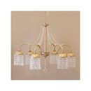 シャンデリア 照明 LED電球対応 6灯 おしゃれ シーリング ライト 天井 スタイリッシュ ゴージャス 豪華 重厚感 アンティーク調 レトロ風 【納期C】【akz-linda-p6d-gold】