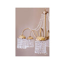 シャンデリア 照明 LED電球対応 6灯 おしゃれ シーリング ライト 天井 スタイリッシュ ゴージャス 豪華 重厚感 アンティーク調 レトロ風 【納期C】【akz-linda-p6d-gold】