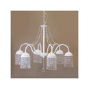 シャンデリア 白 ホワイト 照明 LED電球対応 6灯 おしゃれ シーリング ライト 天井 ゴージャス 豪華 上品 重厚感 アンティーク レトロ 【納期C】【akz-linda-p6d-white】