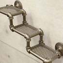 ウォールシェルフ 壁面 壁 シェルフ ラック 配管モチーフ インダストリアル 3段 おしゃれ レトロ 理系 インテリア デザイン 水道管風 ブルックリン テイスト 【納期C】【akz-lja-shelf】