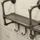 ウォールシェルフ 壁 棚 おしゃれ ブルックリンテイスト ラック 配管モチーフ ヴィンテージ調 インダストリアル インテリア 鉄製 重厚 【納期C】【akz-lja151295a】