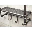 ウォールシェルフ 壁 棚 おしゃれ ブルックリンテイスト ラック 配管モチーフ ヴィンテージ調 インダストリアル インテリア 鉄製 重厚 【納期C】【akz-lja151295a】