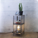 ラック 棚 収納棚 オープンラック 2段 メタル インダストリアル おしゃれ シンプル かっこいい ブルックリン リビング 玄関 倉庫 ガレージ 【納期C】【akz-lja22by-002】