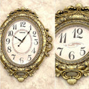 ウォールクロック おしゃれ アンティーク調 北欧 ゴージャス ヨーロピアン デザイン モダン 掛け時計 壁掛け アナログ 無音 静か 連続秒針 【納期C】【akz-ls-8209l-dgold】