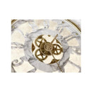 壁時計 壁掛け時計 無音 連続秒針 ウォールクロック 大理石風 マーブル 白 ホワイト 重厚感 円 丸 ヨーロピアン レトロ 歯車 インテリア 【納期C】【akz-ls-b8186-98】