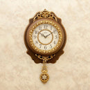 掛け時計 壁掛け 時計 無音 連続秒針 ウォールクロック 豪華 おしゃれ 北欧 ヨーロピアン ゴージャス ビクトリアン調 インテリア オシャレ 振り子 白 ホワイト 【納期C】【akz-ls-fbd8134ml】