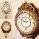 掛け時計 壁掛け 時計 無音 連続秒針 ウォールクロック 豪華 おしゃれ 北欧 ヨーロピアン ゴージャス ビクトリアン調 インテリア オシャレ 振り子 白 ホワイト 【納期C】【akz-ls-fbd8134ml】