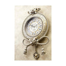 掛け時計 おしゃれ 壁掛け時計 モダン ウォールクロック 北欧 ゴージャス 高級感 レトロ ヨーロピアン ビクトリアン調 バラ 薔薇 リボン 【納期C】【akz-ls-wb8189ky-gd】