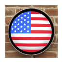 ウォールランプ アメリカ 星条旗 国旗 アメリカン 雑貨 ライト 照明 看板 サイン インテリア 飾り 装飾 円形 丸型 壁掛け 壁面 電光板 カフェ風 バー風 【納期C】【akz-mlg】