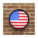 ウォールランプ アメリカ 星条旗 国旗 アメリカン 雑貨 ライト 照明 看板 サイン インテリア 飾り 装飾 円形 丸型 壁掛け 壁面 電光板 カフェ風 バー風 【納期C】【akz-mlg】