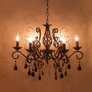 シャンデリア 白 黒 ホワイト ブラック led 対応 6灯 照明 ヨーロピアン 北欧 レトロ アンティーク調 雰囲気 インテリア 豪華 ゴージャス おしゃれ 吊下げ 天井 【納期C】【akz-modi-p6】